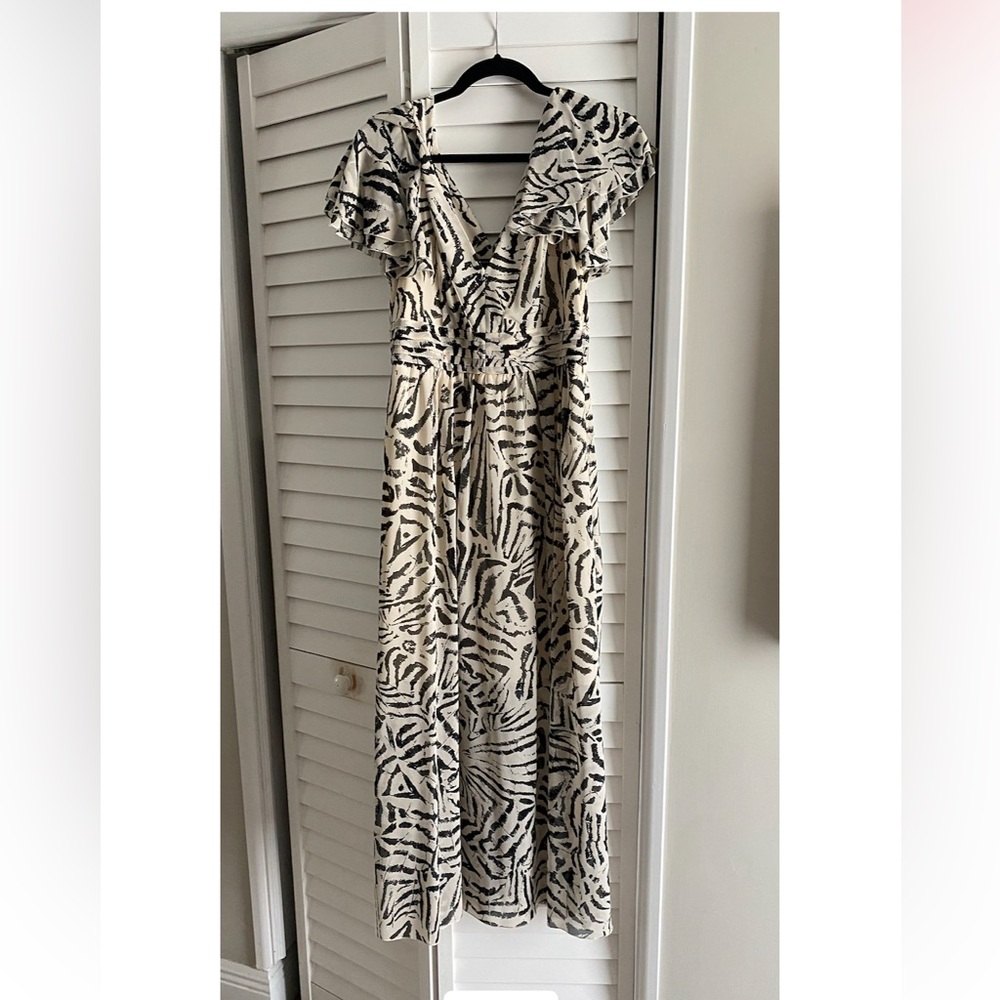 Banana Republic Lined Zebra Print Maxi Dress Size 6 - Picture 2 of 4